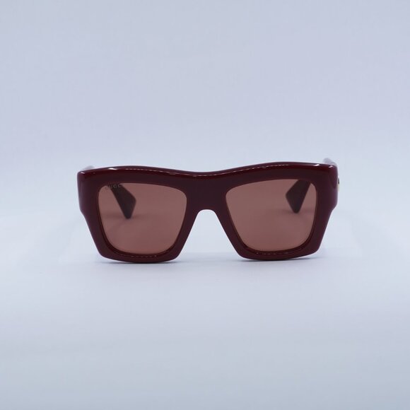 Gucci GG1772S 003 Sunglasses Burgundy Square Frame, Brown Lenses main image 6